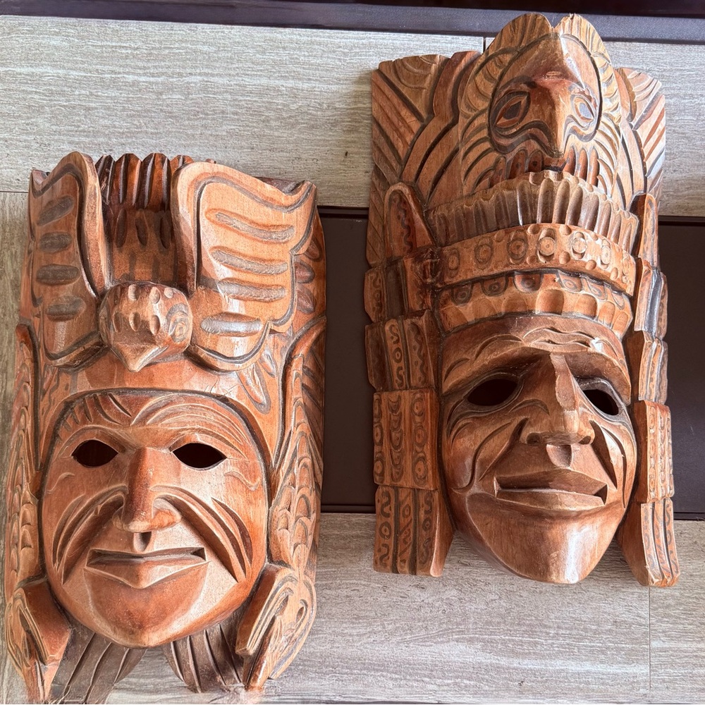 Carved Wooden Tribal Masks